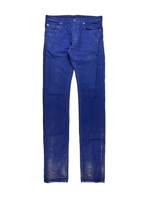 SS09 Dior Homme Gold Dust Glitter Waxed Blue Denim Jeans